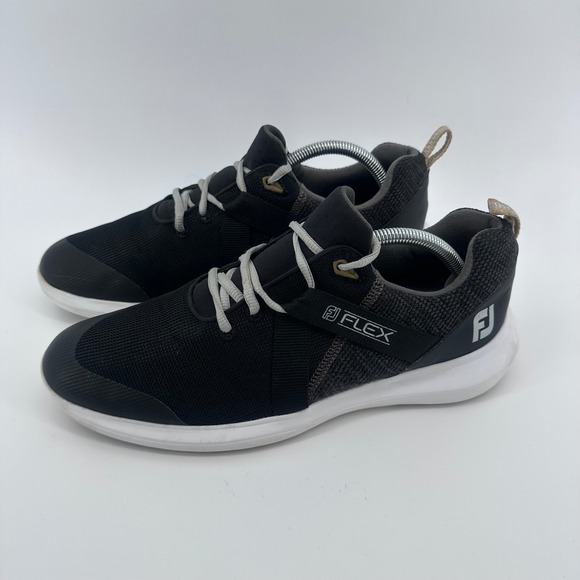 FootJoy Flex Golf Shoes Mens Size 9.5 M Black 56103 Spikeless Athletic Sneakers - Picture 3 of 9